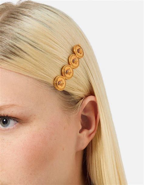 Versace Goldtone Medusa Head Hair Clip RIGHT SIDE 